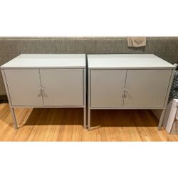 2 x ikea grey metal lixhult console side tables