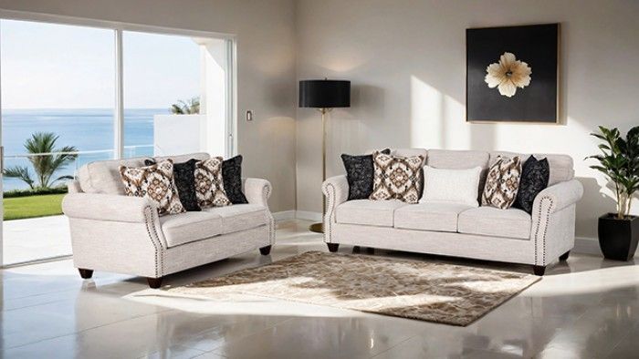 Brand New Super Plush Light Grey Sofa & Loveseat (Pillows Included)