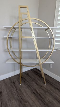 Modern gold and white display shelf/bookcase/etagere
