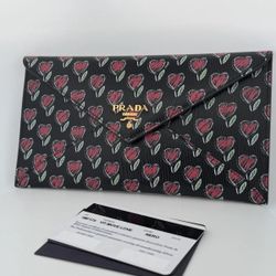 Prada Vitello Move Love Long Wallet Multiple colors
