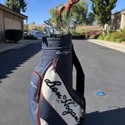 Ben Hogan full golf set with apex woods, radial irons, and matching bag