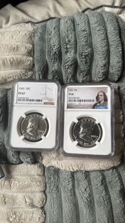 Graded Franklin half dollars. 1(contact info removed) pf67 pf68