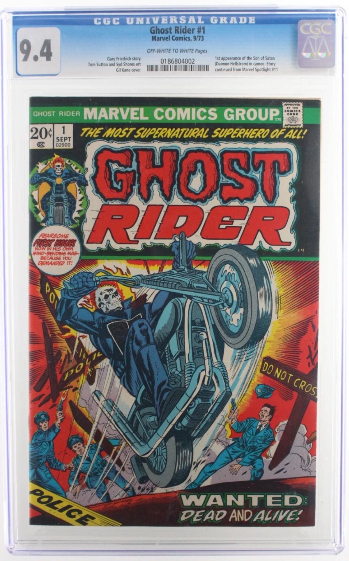 Ghost Rider #1 - CGC 9.4 - 1973 - Off-White to White Pages