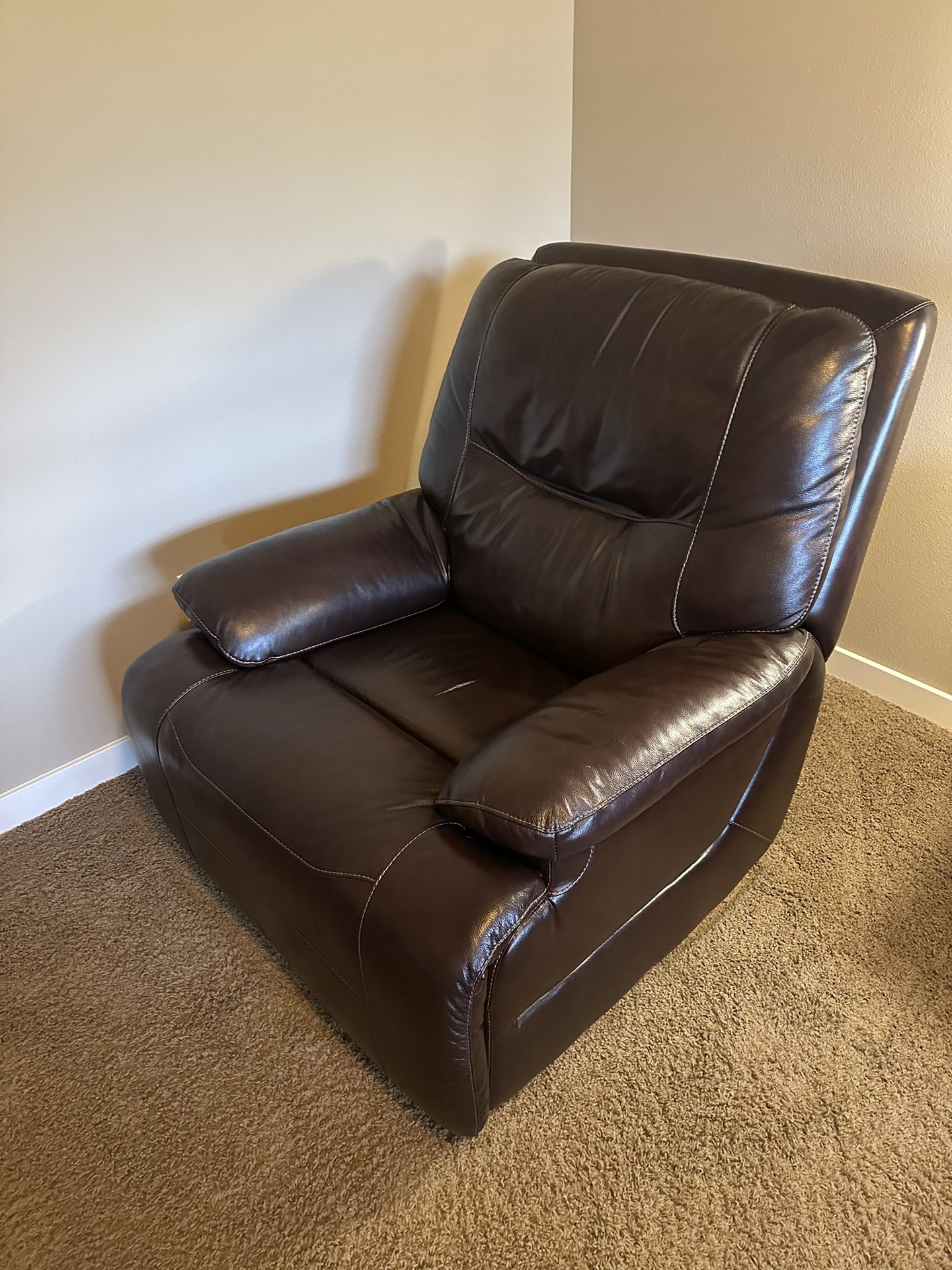 Brown Leather Rocker Recliner