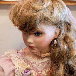 Vintage Porcelain Doll 30" Tall