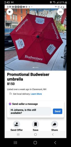 2 Budweiser Umbrellas 