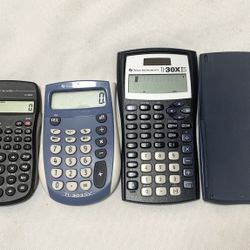 Lot Of 3 Calculators. 2 Texas Instruments TI And 1 Scientific Calculator