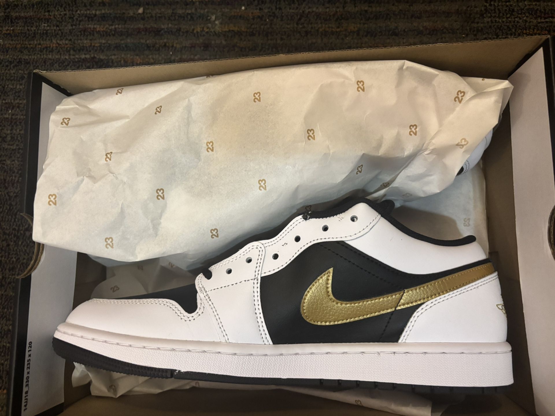 Jordan 1 Low Gold Swoosh Brand New