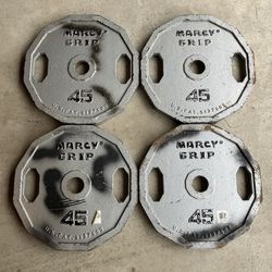 4x 45lbs Olympic 2” weight plates for Barbell bar weights plate 45 lb lbs 45lb 180lb Total