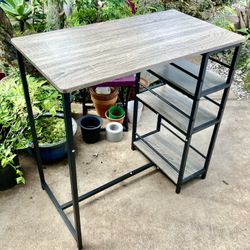 Counter Height Dining/Bar Table with 3 Storage Shelves: 36”W x 36”H x 19.75”D