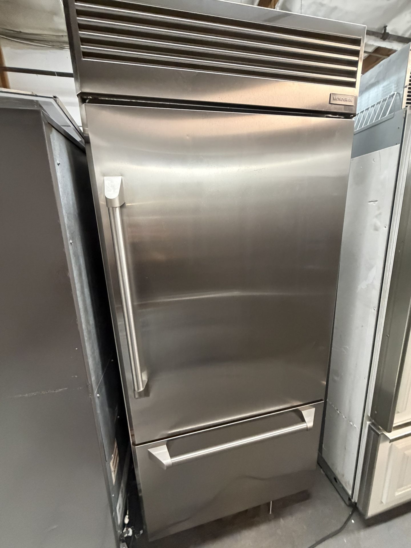 36” GE Monogram Built In Bottom Freezer Stainless Steel