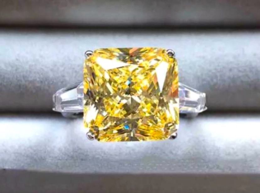 Yellow Zircon Silver Ring