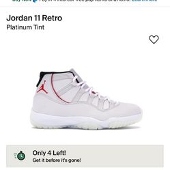 Jordan 11 Platinum Tint Size 11.5