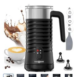 Milk Frother and Steamer, Paris Rhône 4-in-1 Milk Frother,Electric Milk Frother Hot& Cold Foam Temperature Control, Auto Shut-Off Frother for Coffee L