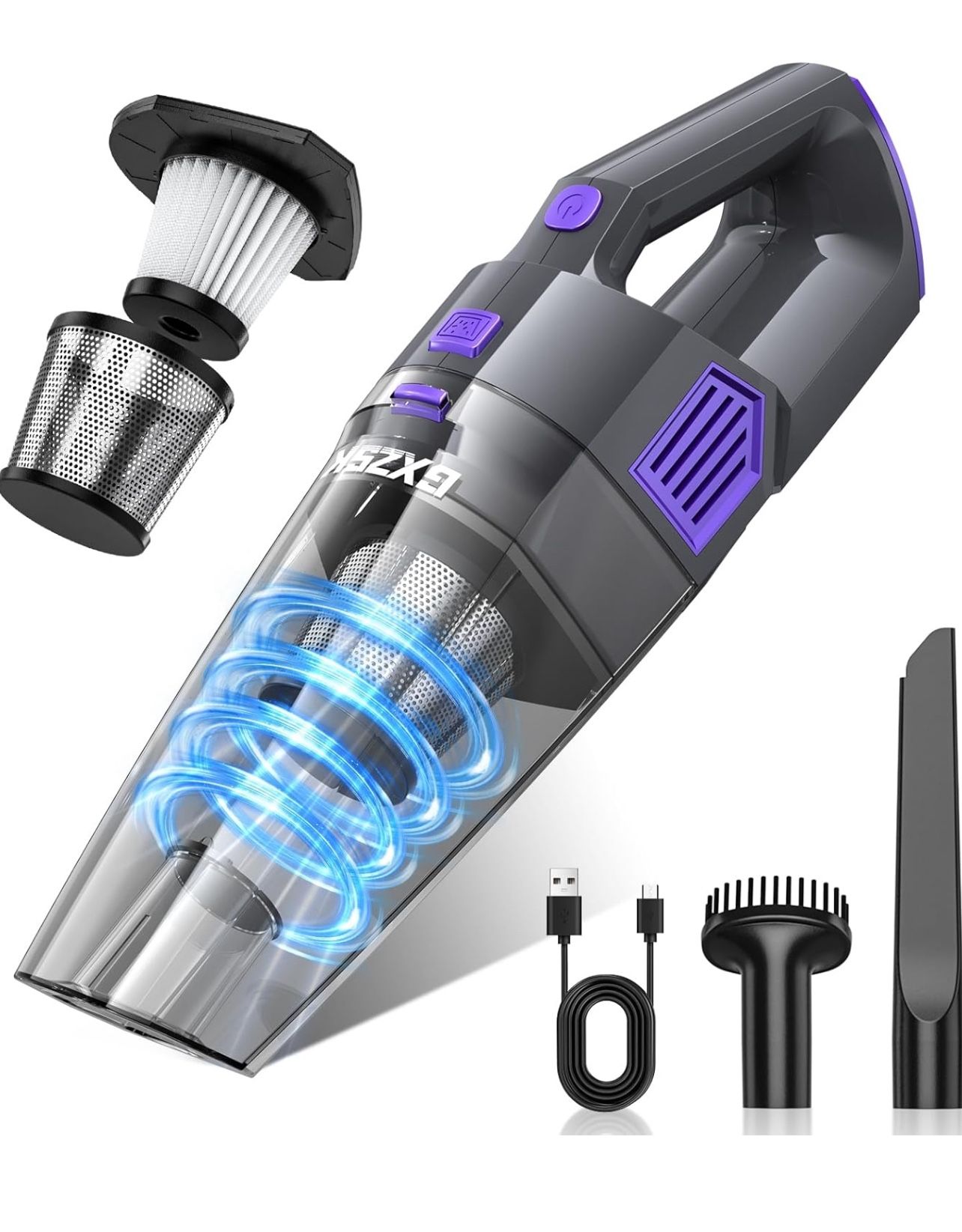 Brandnew Handheld Vacuum Cordless, 15000PA Strong Suction Hand Held Car Vacuum Cleaner Rechargeable, Portable Hand Vacuum with Multi-Nozzles & Washabl