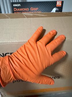Kingfa Diamond Grip Nitrile Disposable Gloves XL