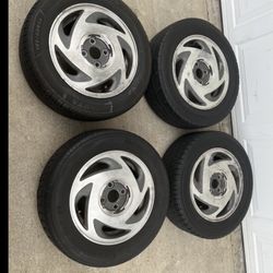 4 — 195/60r14 4x100 4x3.94 Stock Acura Integra Honda Civic Fit Corolla Miata Scion Xa Xb Wheels Rims Tires !!