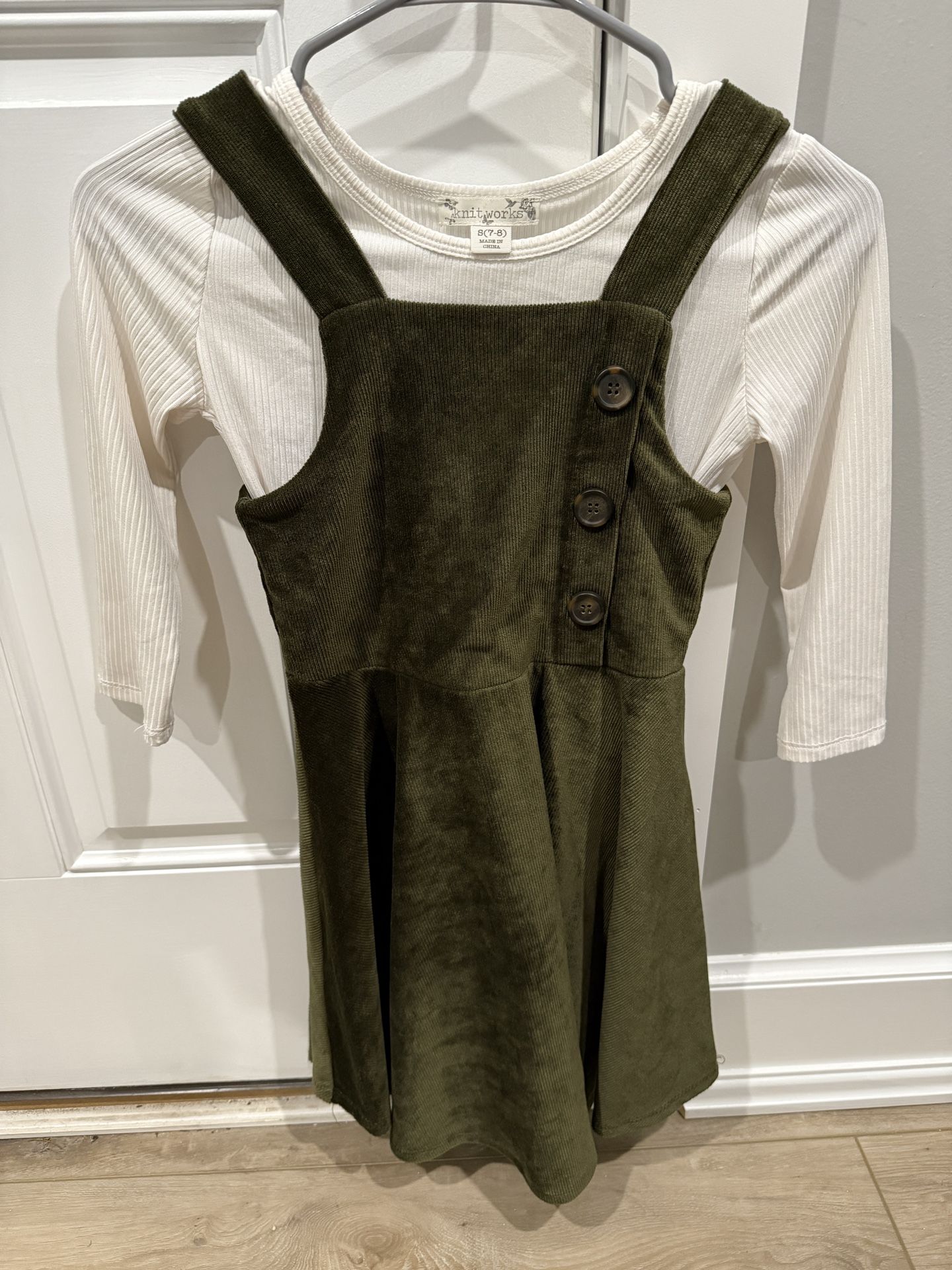 Corduroy Dress With White Shirt