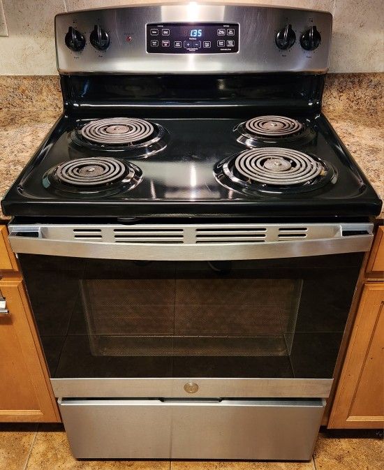 Stainless Steel Ge 30-inch Electric Coil Top Stove 