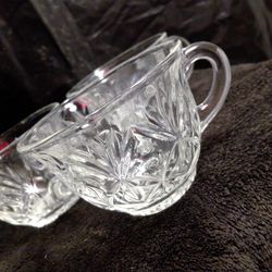 Vintage Hazel Atlas Heritage Clear Glass Punch Cups