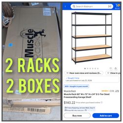 2 Steel Garage Muscle Rack Shelving Units in Box