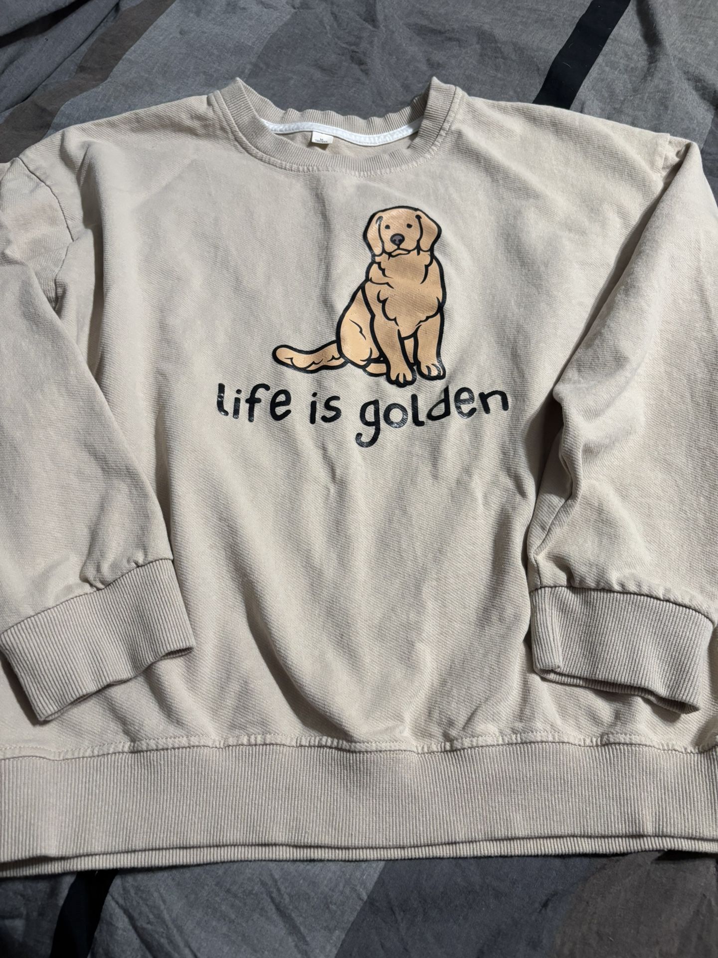Womens Size Medium Life Is Golden Sweatshirt