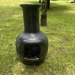 Black Outdoor Clay Chiminea- $120 OBO