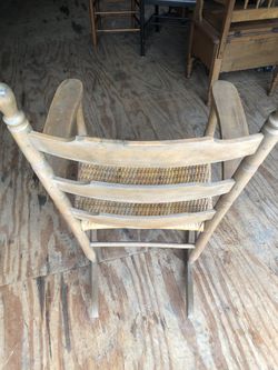 Vintage Whicker Bottom Rocking Chair Thumbnail