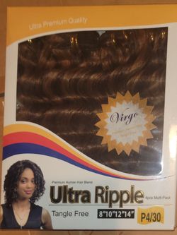 Virgo Ultra Ripple Human Hair Blend Curly Tangle Free Hair Extensions P4/30 8" …