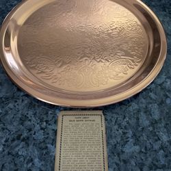 Vintage Princess House Solid Copper Giftware Serving Tray #308