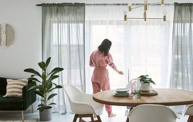 Beautiful White Patterned Curtains 1 Pair Set of 2 Ikea Sparvört
