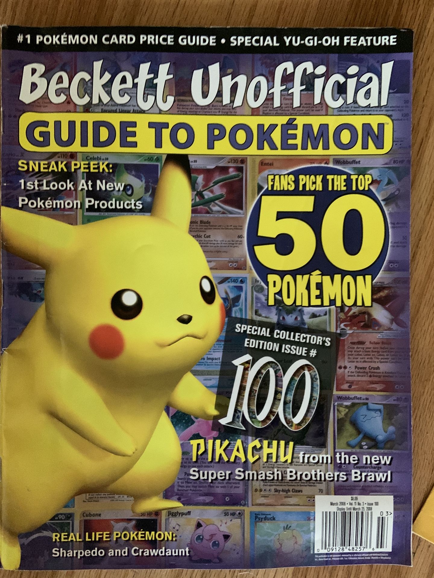 Pokemon Collectible Beckett Unofficial Guide to Pokémon Issue 100, March 2008