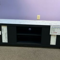 Modern Black Croc-Embossed TV Stand Luxury Style Great Storage!