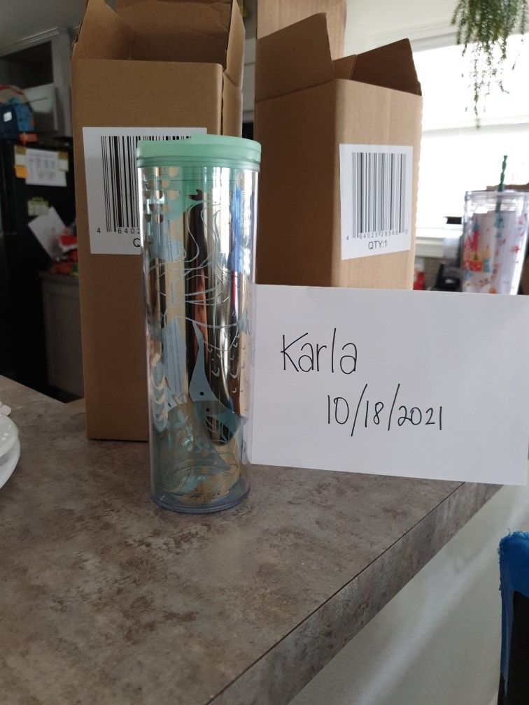 Starbucks Mermaid  Scale Clear Acrylic Cold Cup