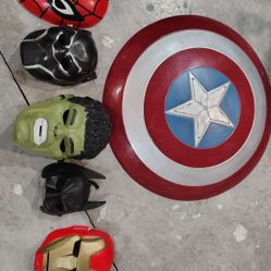 Superhero Masks And Captain America Sheild
