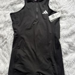 MSRP $130 adidas Leotard Pro Suit Tennis Athletic Slim Fit Sleeveless Women Size Large