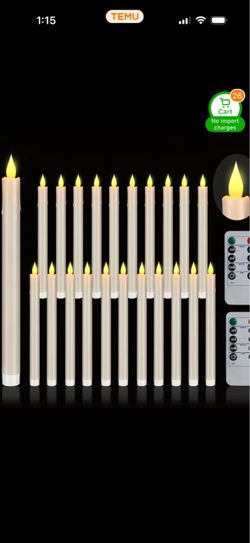 96 Pack Flameless Taper Candles in Candleholders with Remote Timer, LED Candlesticks Flickering, Battery Operated Candles, 10.6 Inches for Home Christ