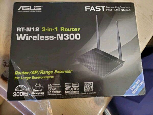 ASUS RT-N12 N300 WiFi Router 2T2R MIMO Technology, 4K HD Video Streaming, VoIP,Up to 300 Mbps,Black