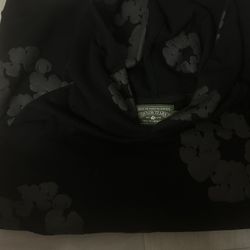 black and gray denim tear for sale size medium/large  