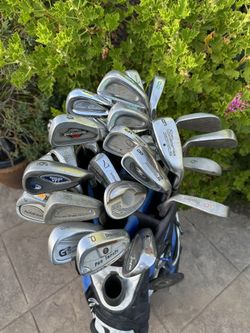 Misc Golf Irons 31 Pieces + TaylorMade Cart Bag