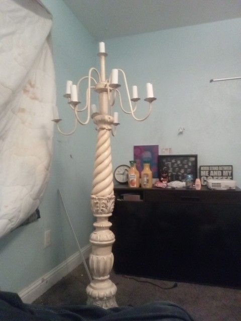 Antique Lamp Wood And Plaster