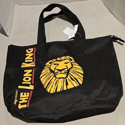Disney The Lion King Black Broadway Musical Zip Tote Black Bag NWT
