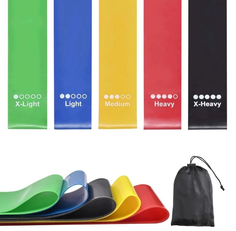 Elastic Resistance Bands Fitness Workout Bands Set of 5 (5-30lbs) - Exercise Workout Equipment - Thanksgiving Sale