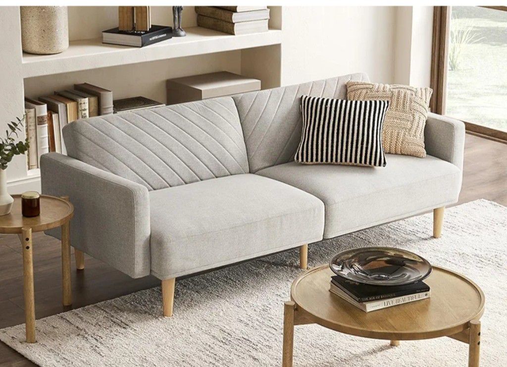 Light Grey Futon Sofa