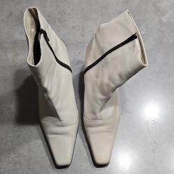 Leather Ankle Heeled Boots