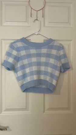 Cropped short-sleeve knit sweater