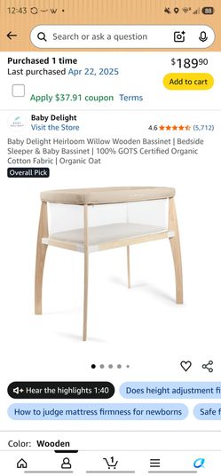 Baby Delight Wooden Bassinet