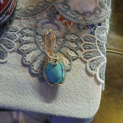 Handmade turquoise pendant