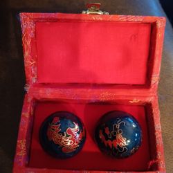 $10 Vintage Shou Xing Chinese Chime Meditation Therapy Balls in Box