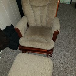 Cherry Wood Rocking Chair Padded
